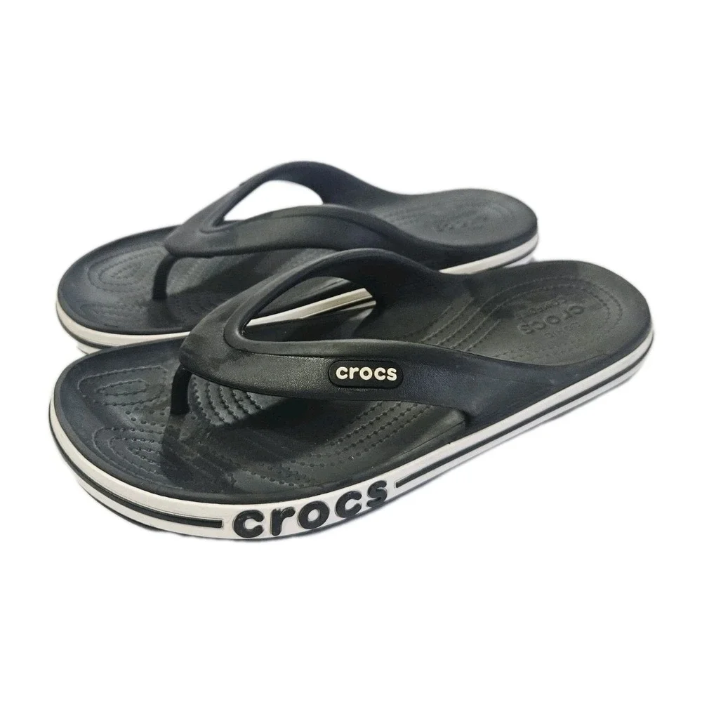 Crocs Unisex‎ Bayaband Flip Sandals Black/White US Men's 12 Women's 10